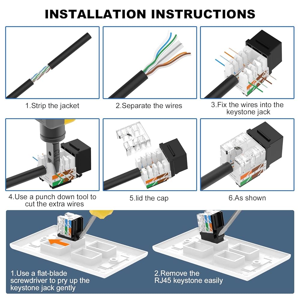 キングスートンページ Amazon.com: VCE UL Listed Cat6 RJ45 Keystone Jack Insert 25